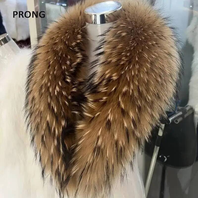 Winter Clothing Gear - Natural Raccoon Fur Collar Real Fur