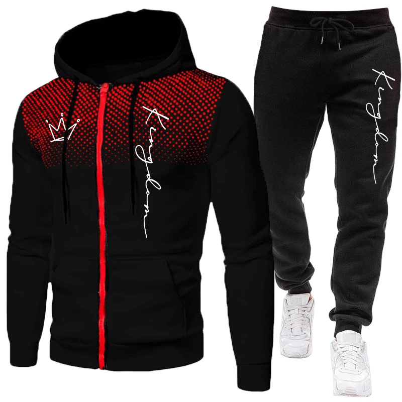 Winter Clothing Gear - King Men's Jacket Tracksuit Casual Dot