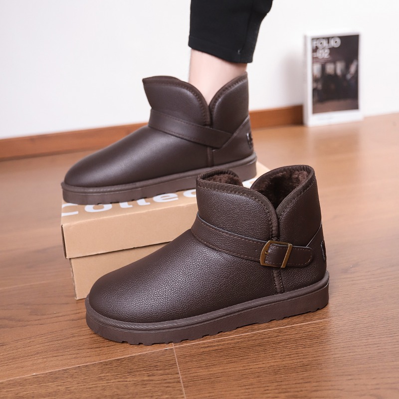 Snow Boot Fur Lined - Men Solid Color Snow Boots Minimal