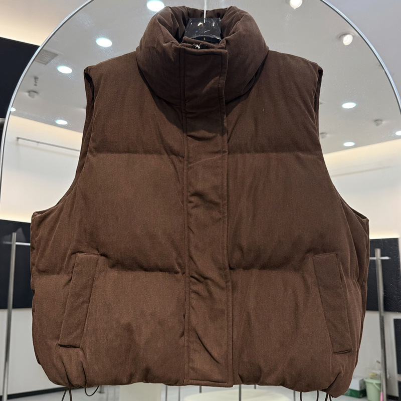 Padded Vest Gilet - Puffer Vest Women Stand Collar Short