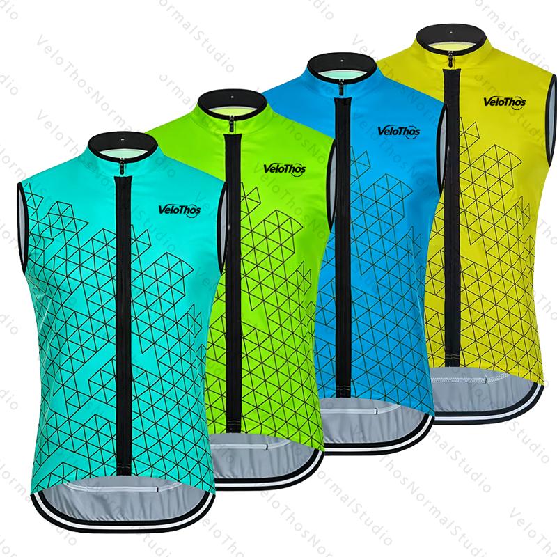 Padded Vest Gilet - VeloThos Men's Sleeveless Cycling Vest Run
