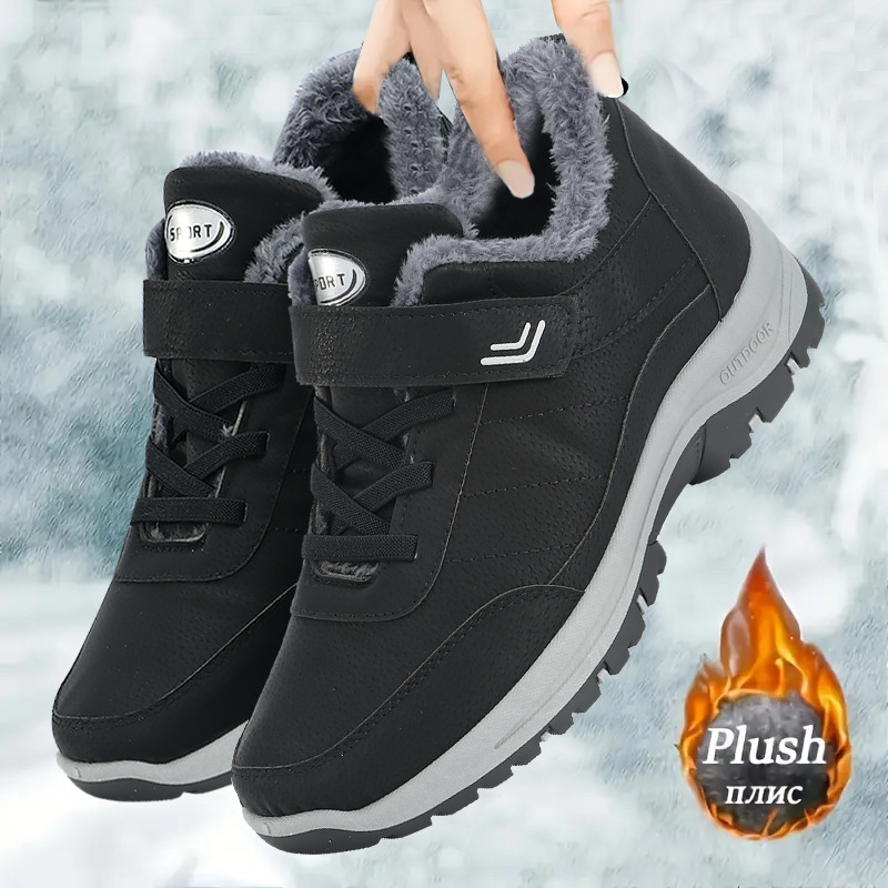 Snow Boot Fur Lined - Men's extra-large size fleece-lined thickened winter