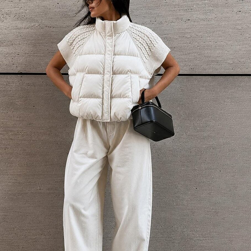 Women's Chic Cropped Puffer Ve - Padded Vest Gilet review and price