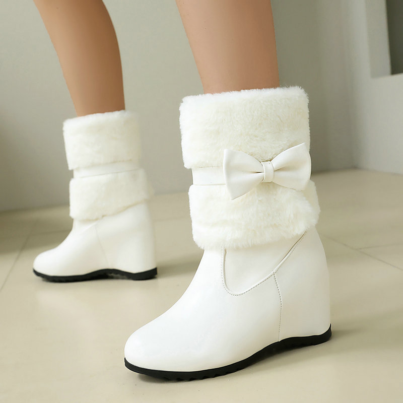 Women Black White Winter Snow  - Snow Boot Fur Lined review and price