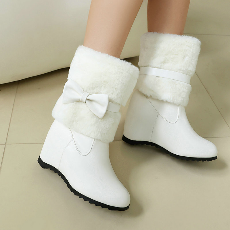 Women Black White Winter Snow  - Snow Boot Fur Lined review and price