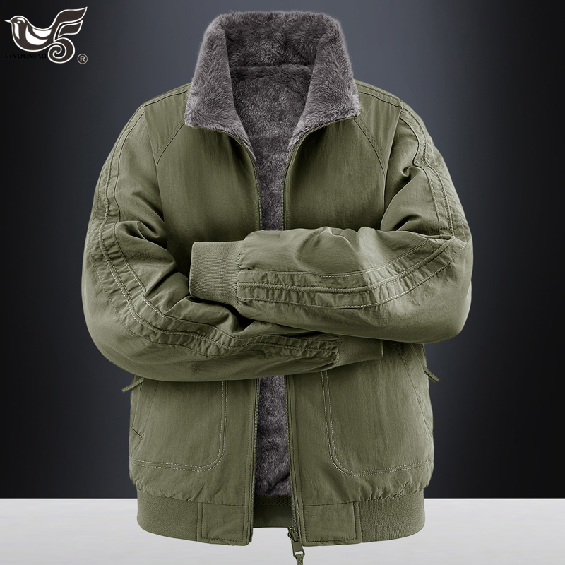 Men Parkas Thick Warm Reversib - Winter Clothing Game review and price