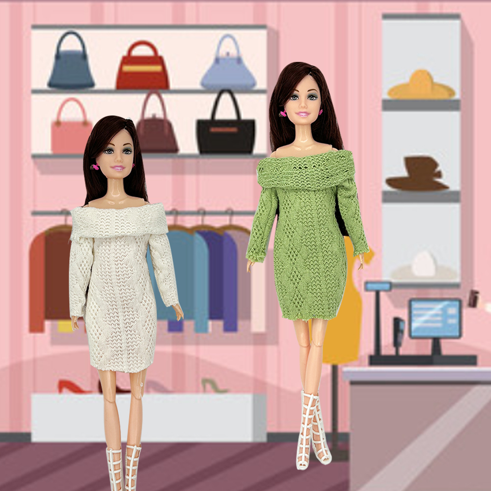 4PCS Fashion Sweater Dresses f - Winter Clothing Game review and price