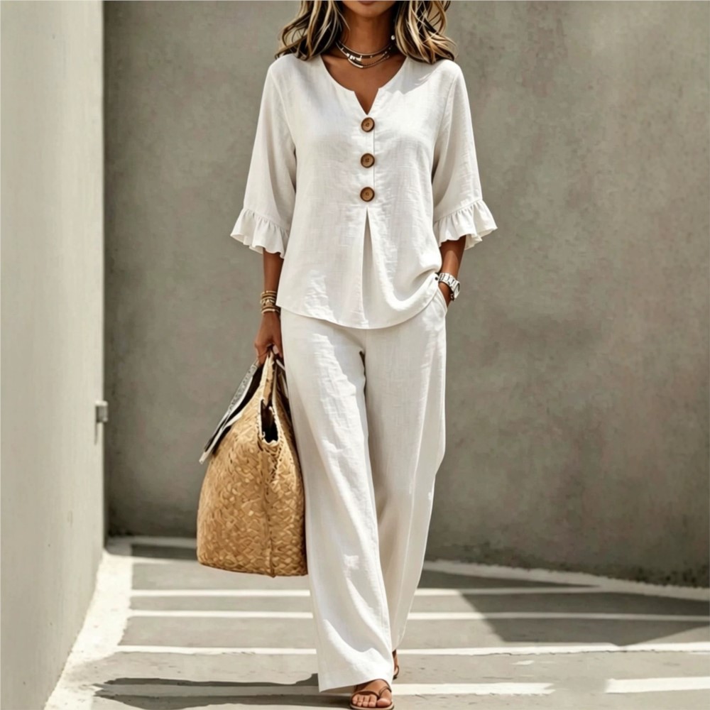 Summer New Button O Neck Lotus - Winter Clothing Sale review and price