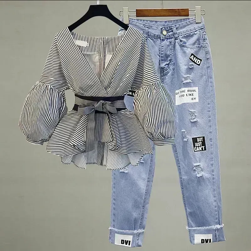 Women Elegant V-Neck Stripe La - Winter Clothing Sale review and price