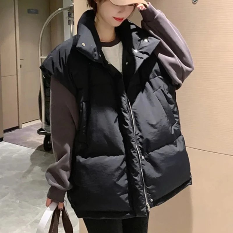 Solid Color Zipper Women's Ves - Padded Vest Gilet review and price