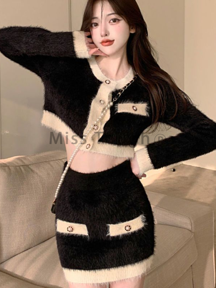 Winter Fluffy Knit 2 Piece Set - Winter Clothing Sale review and price
